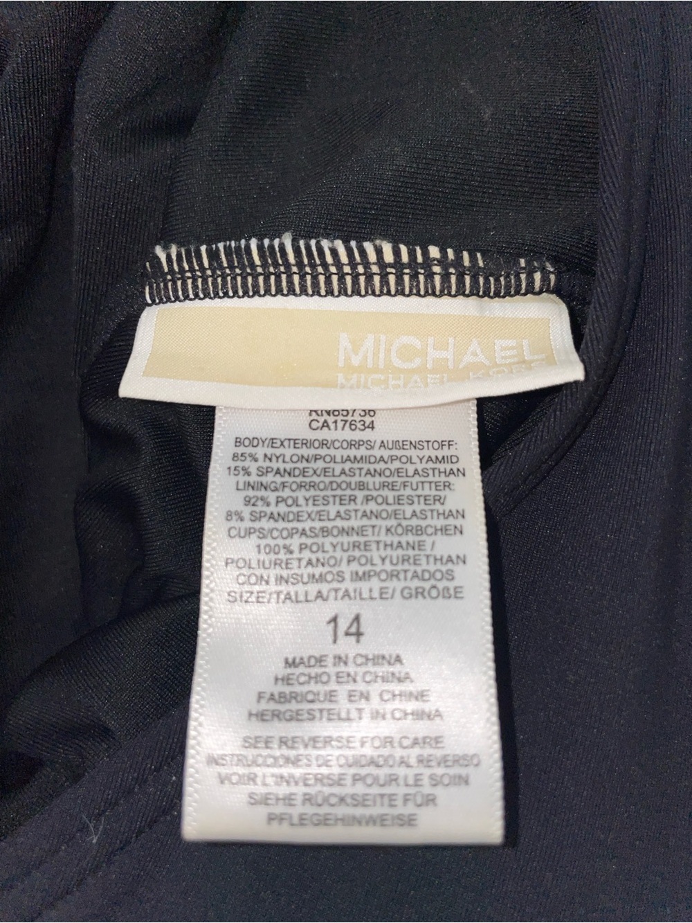 Classic Michael Kors Black One-Piece Swimsuit with Ring Detail - Picture 4 of 4